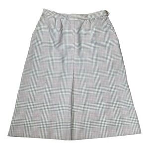 5/$25 Vintage Jack Winter Tan Plaid Checkered Skirt Small Classic Preppy Fall